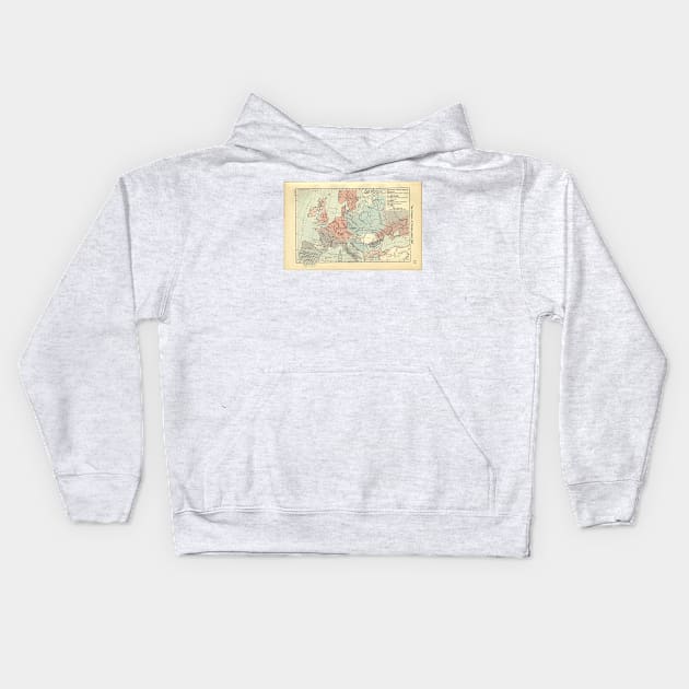 Vintage Map of Europe (1911) Kids Hoodie by Bravuramedia